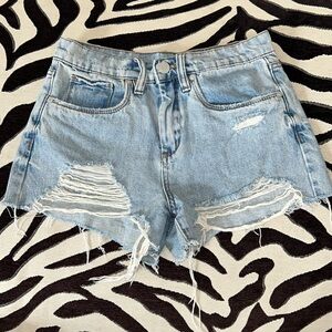 Barrow Distressed High Waist Cutoff Denim Shorts